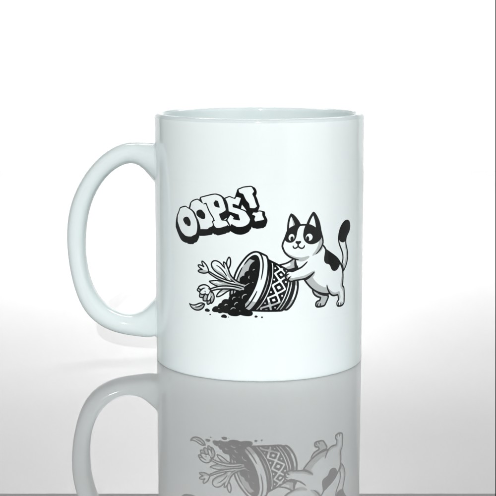 Чашка з котом Упс